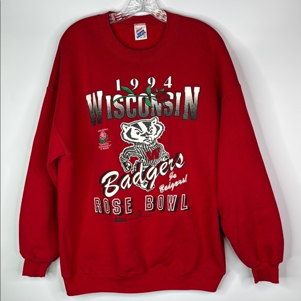 Vintage Jerzees Super Sweats UW Wisconsin Rose Bowl Champions Sweatshirt XXL 90s